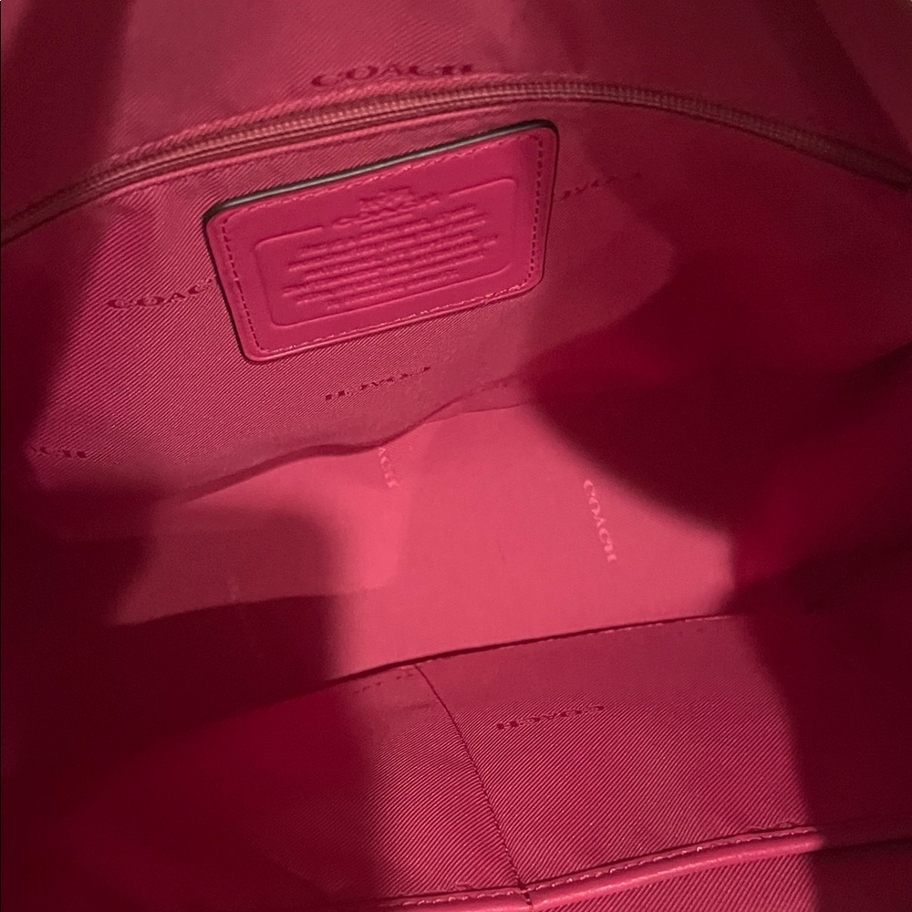 Coach Vibrant Pink Leather Shoulder Bag - Picture 6 of 6